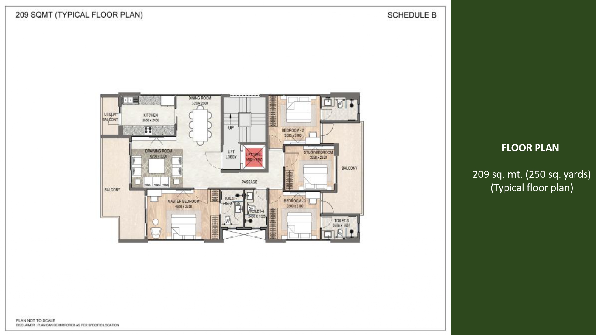 250 sqyards Typical Floor Plan